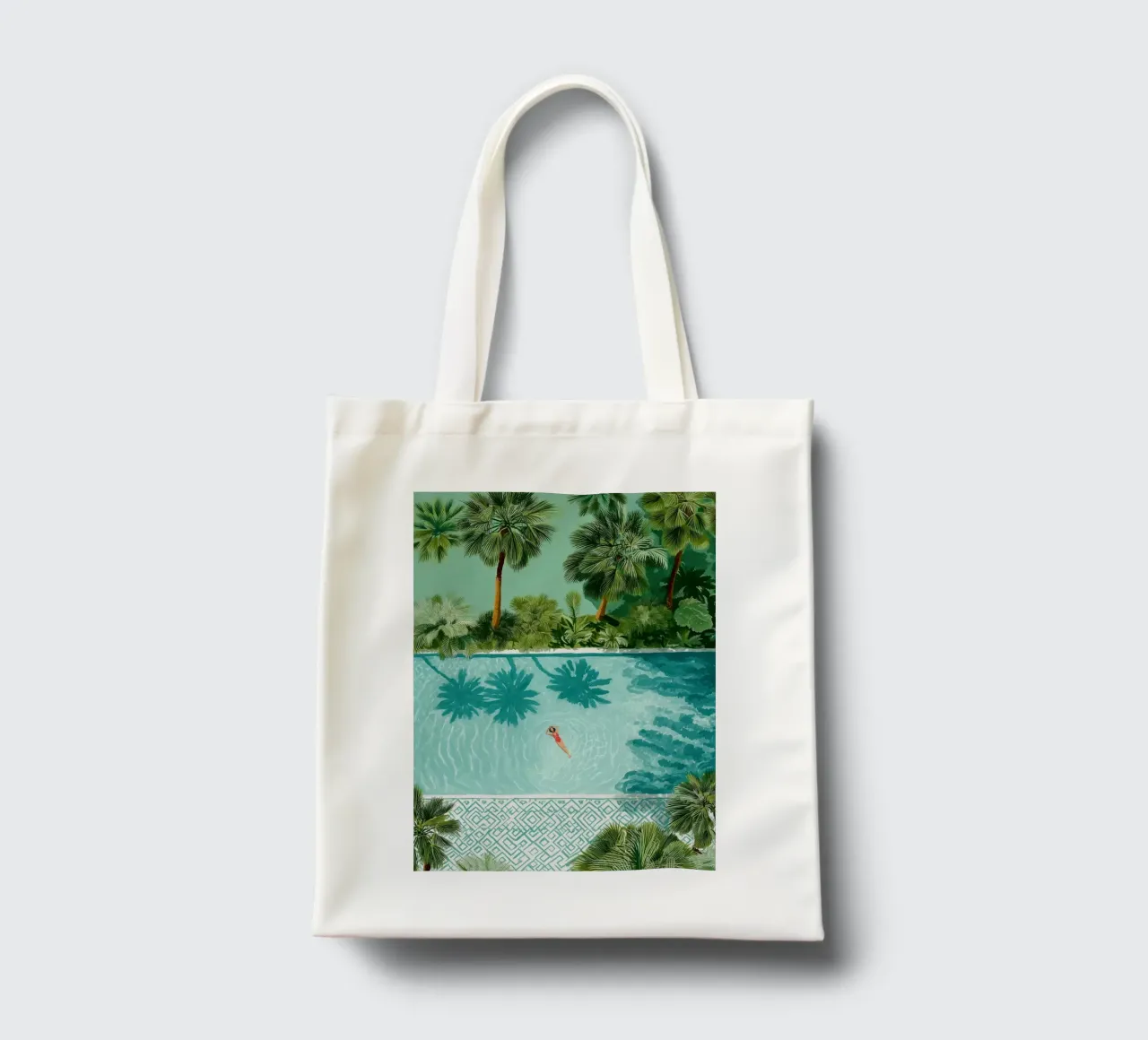 The Pool of Whispering Palms borsa in juta da Clara August
