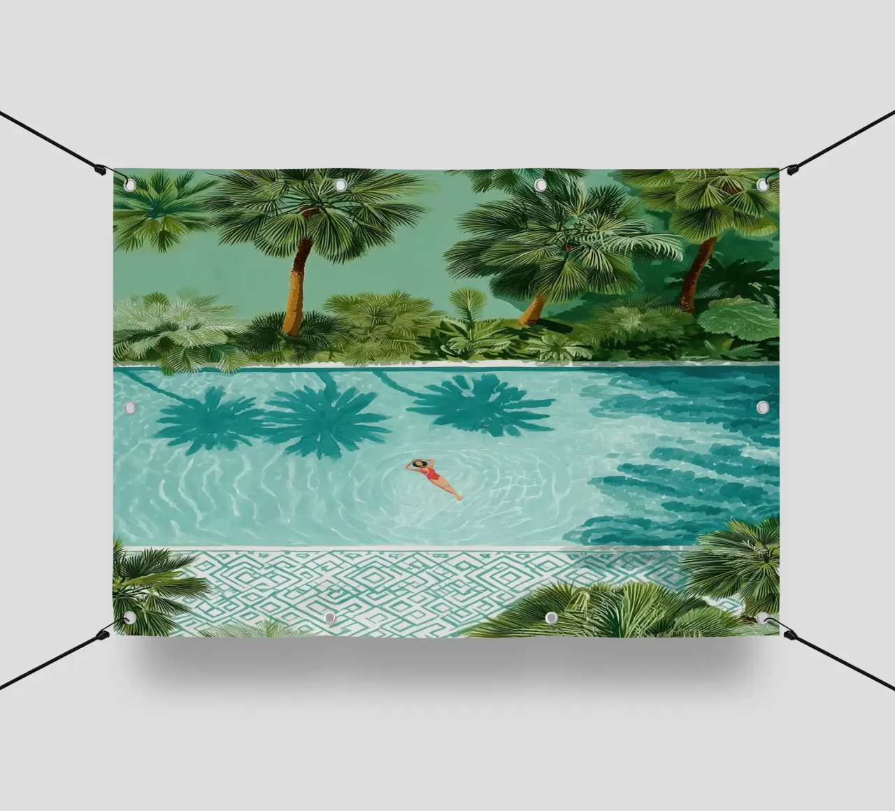 The Pool of Whispering Palms telo in pvc da Clara August