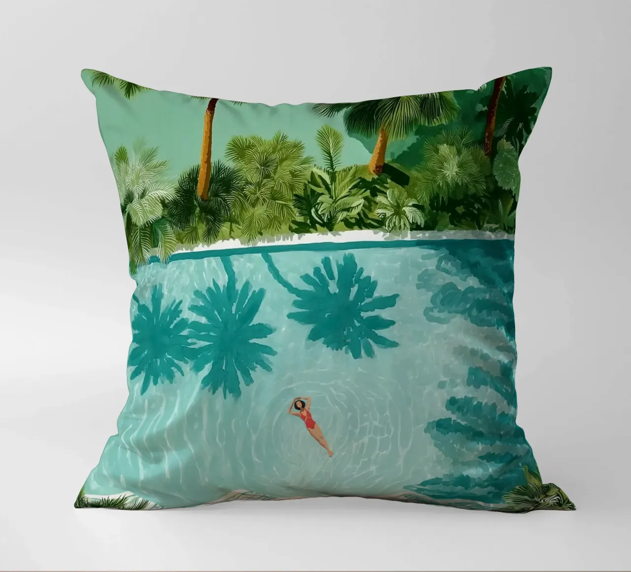 The Pool of Whispering Palms cuscino da Clara August