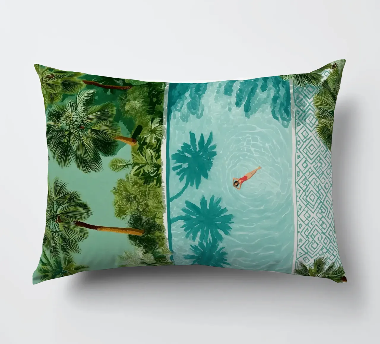 The Pool of Whispering Palms cuscino da Clara August