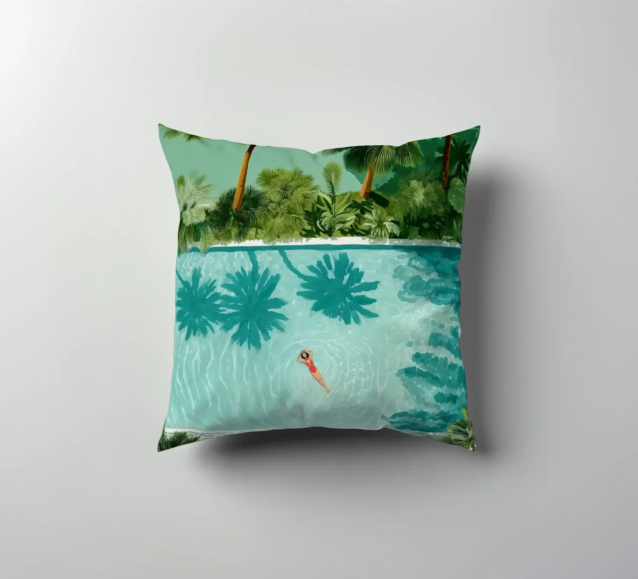 The Pool of Whispering Palms cuscino da Clara August