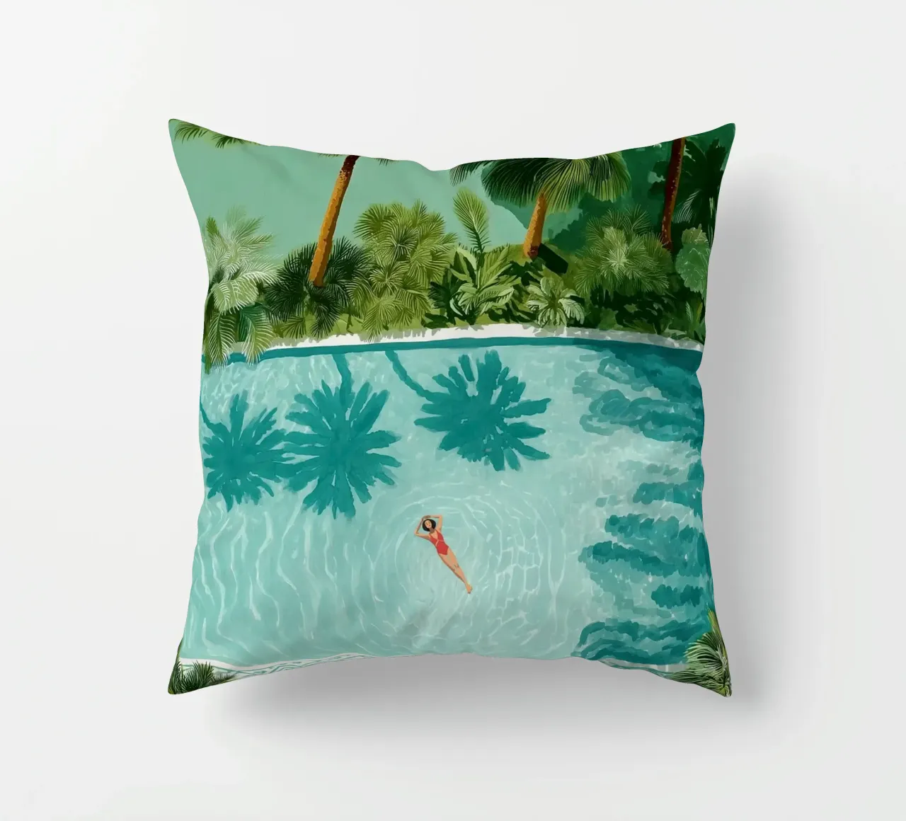 The Pool of Whispering Palms cuscino da Clara August