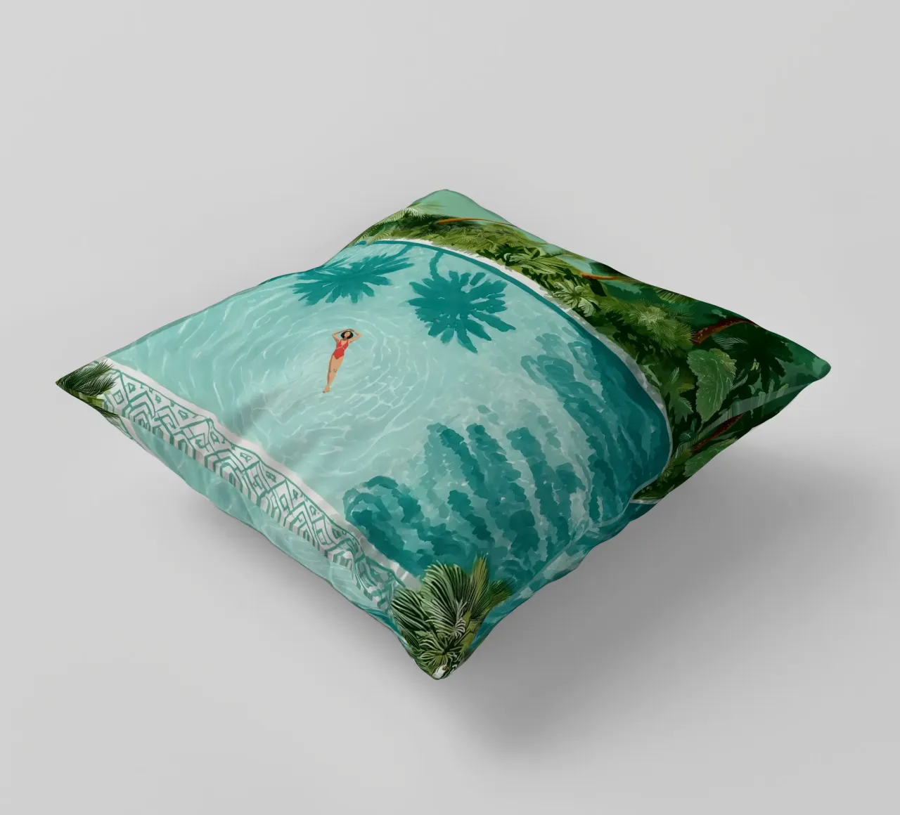 The Pool of Whispering Palms cuscino da Clara August