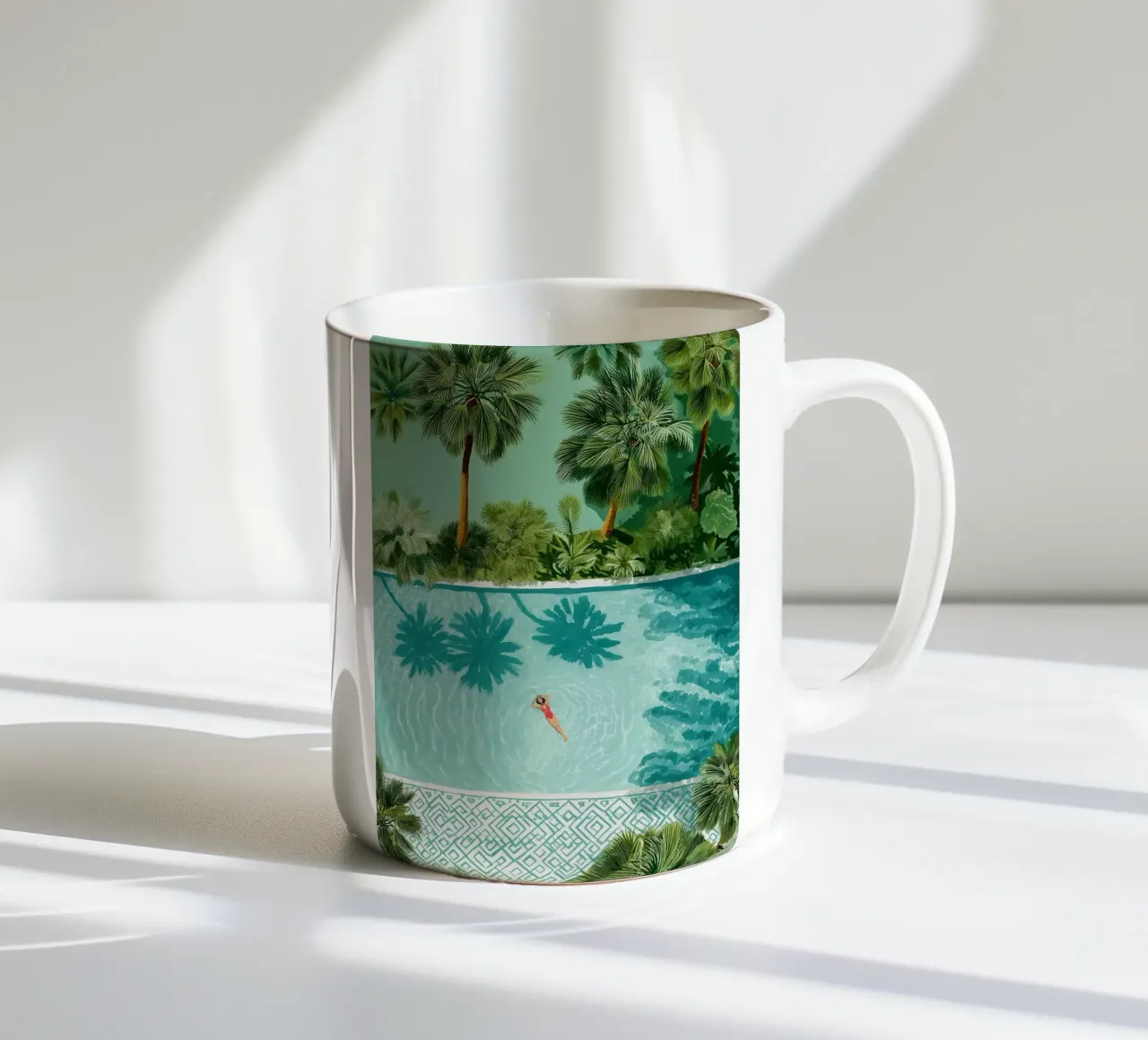 The Pool of Whispering Palms tazza in ceramica da Clara August