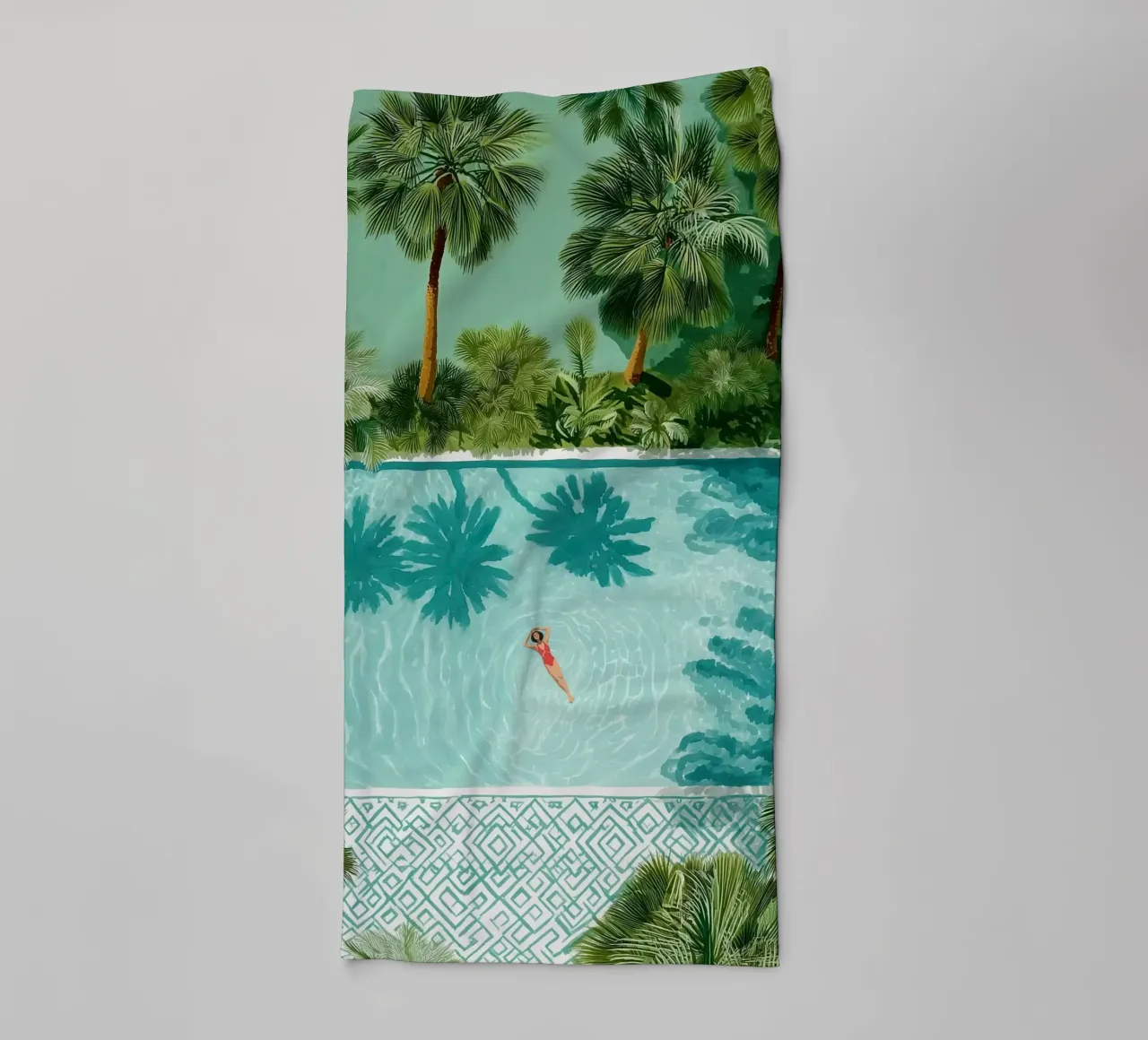 The Pool of Whispering Palms badhanddoek van Clara August