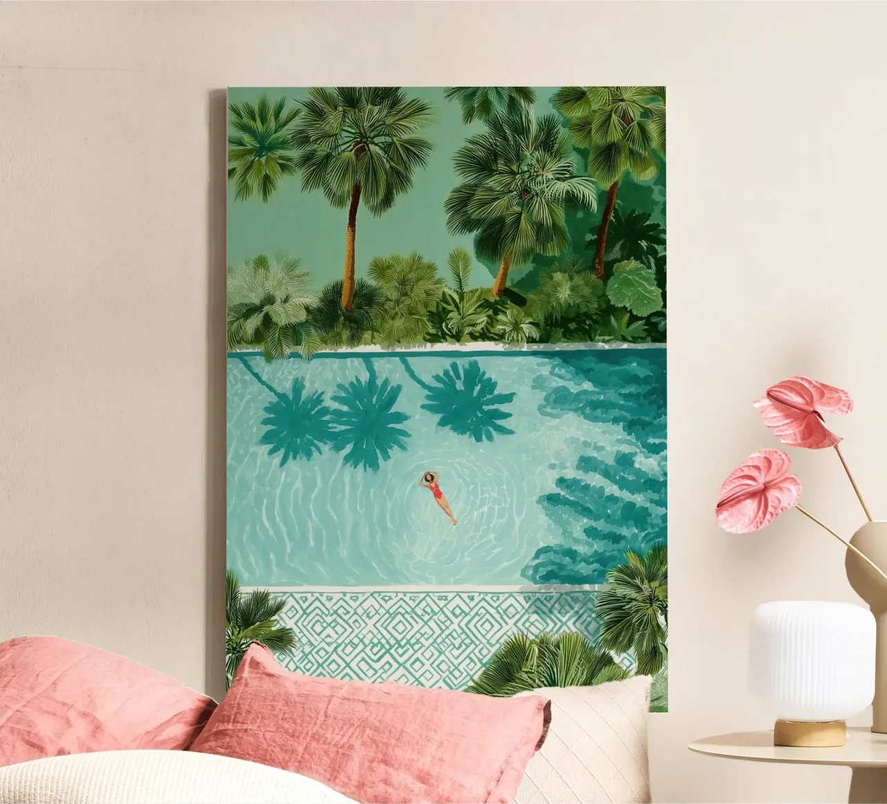 The Pool of Whispering Palms tela da Clara August