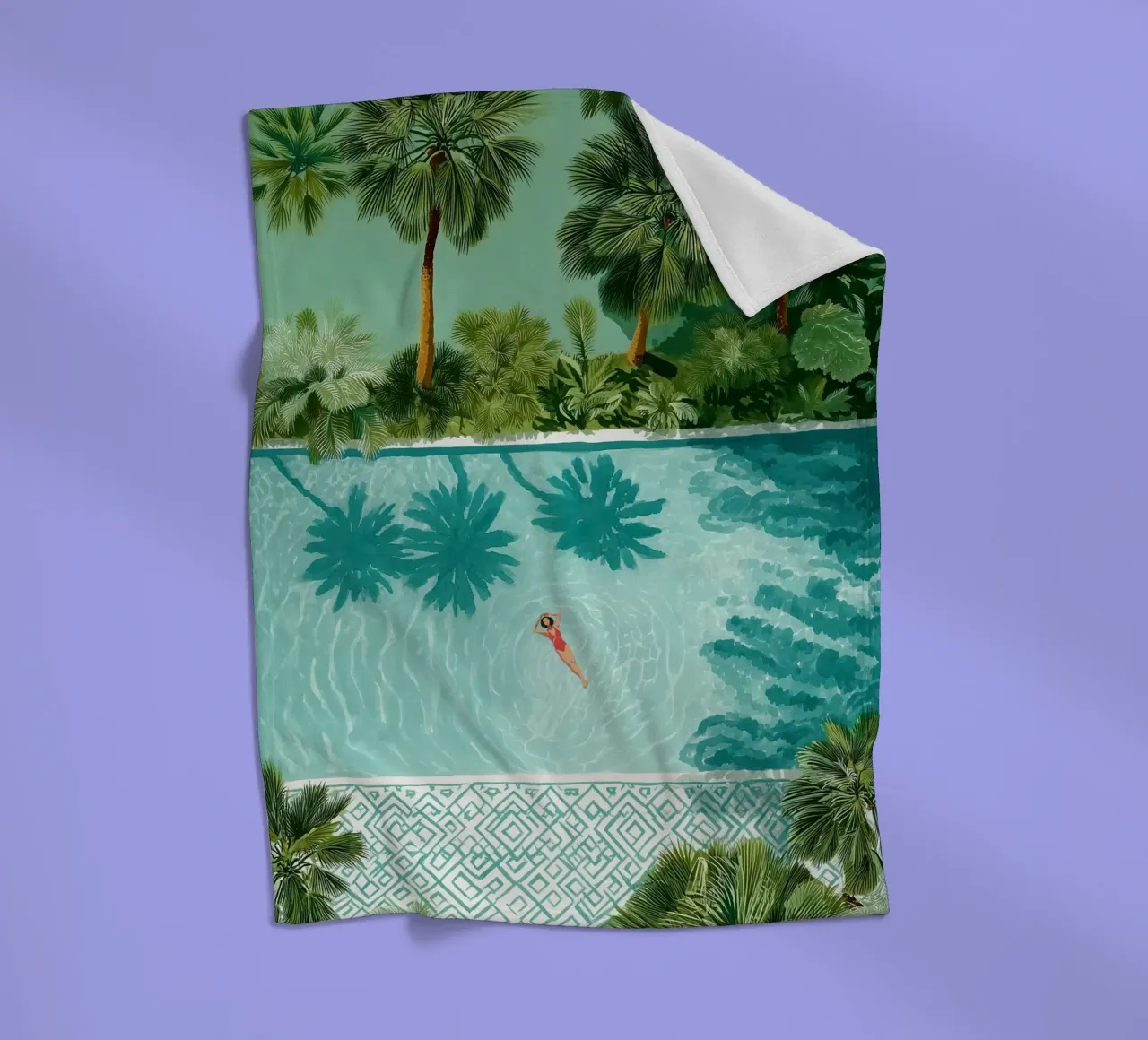 The Pool of Whispering Palms coperta in pile da Clara August