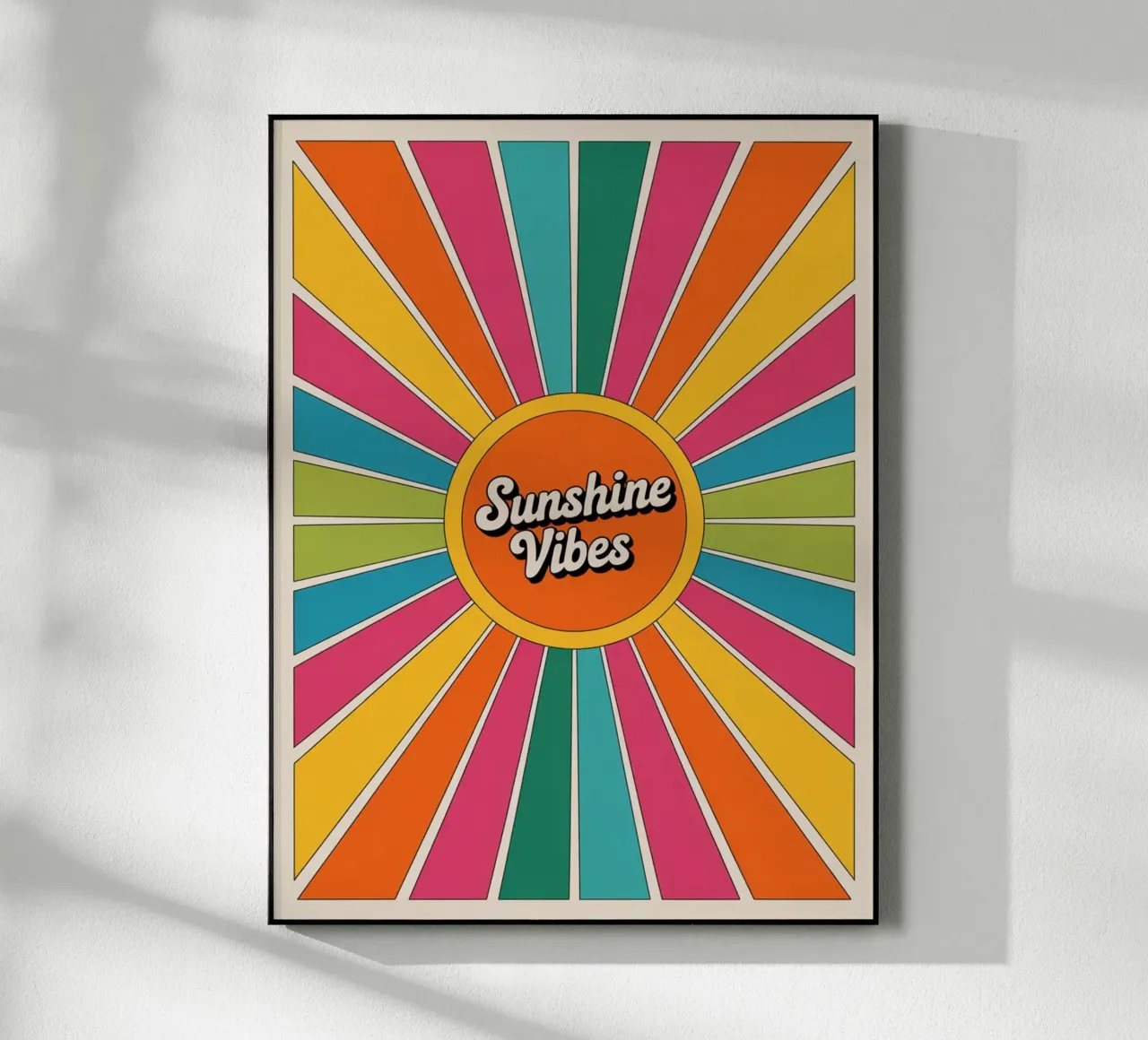Sunshine Vibes - Arte murale colorata e retrò a raggiera plexiglass da logic