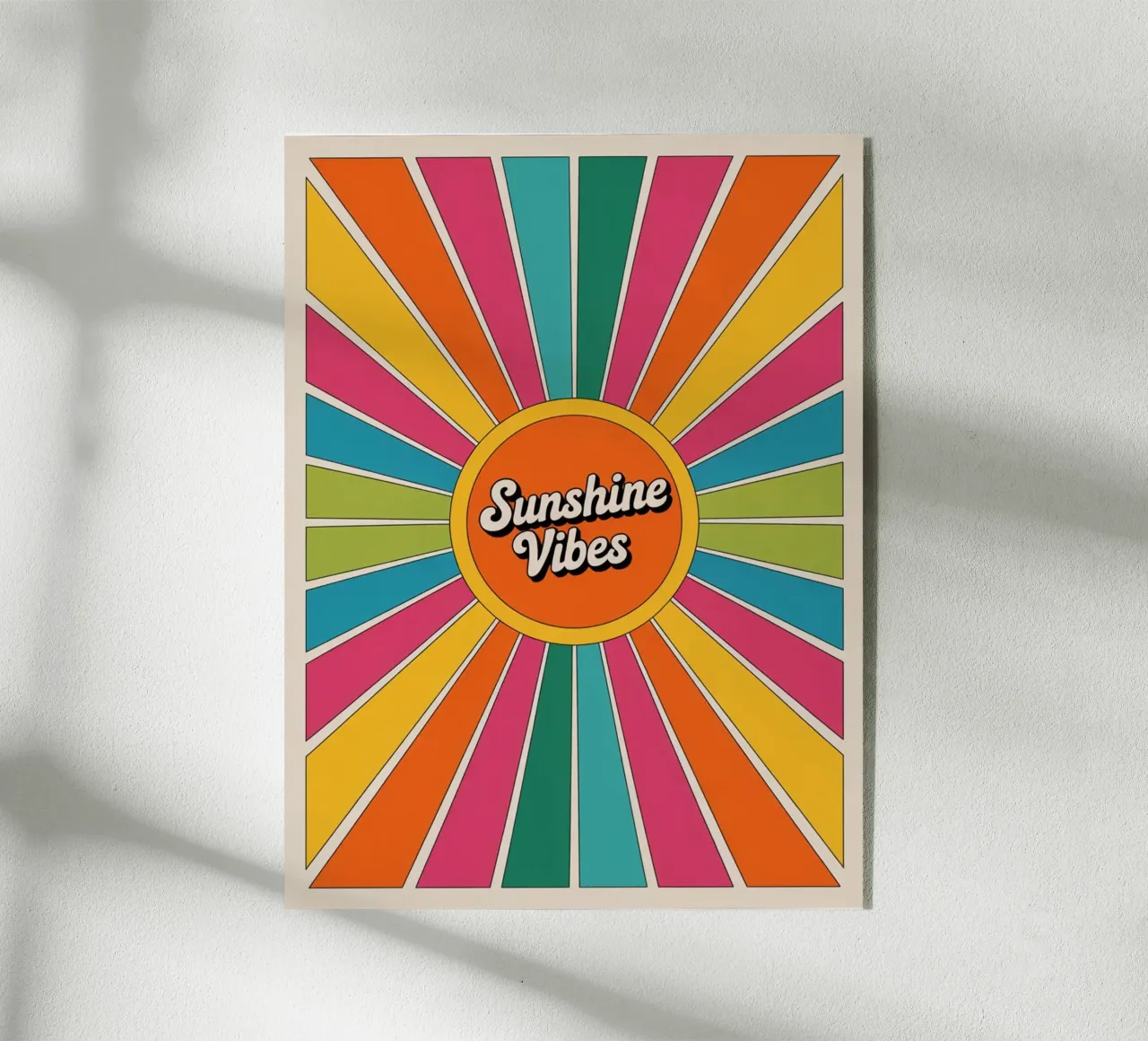 Sunshine Vibes - Arte murale colorata e retrò a raggiera plexiglass da logic