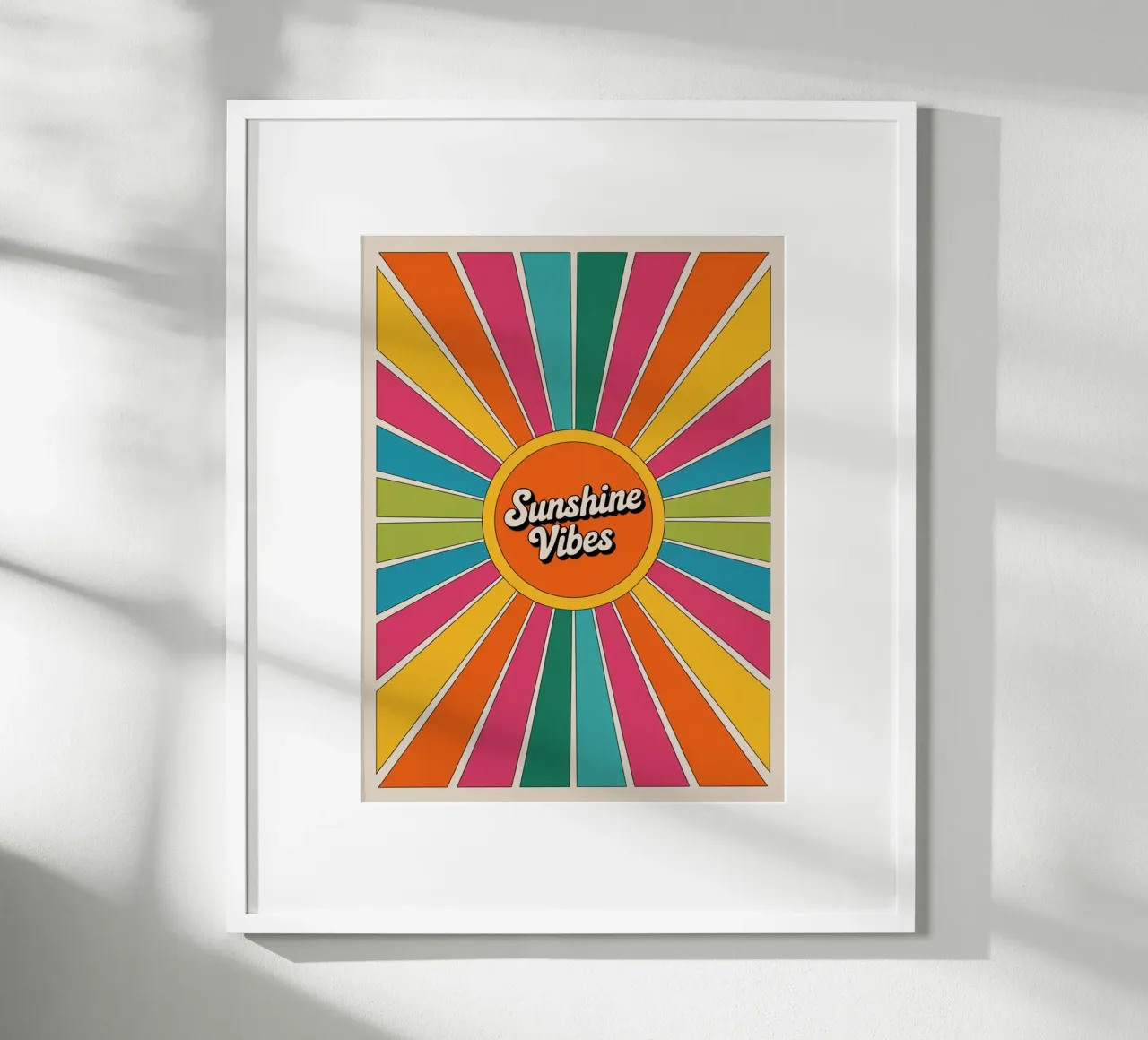 Sunshine Vibes - Arte murale colorata e retrò a raggiera carta hahnemühle da logic