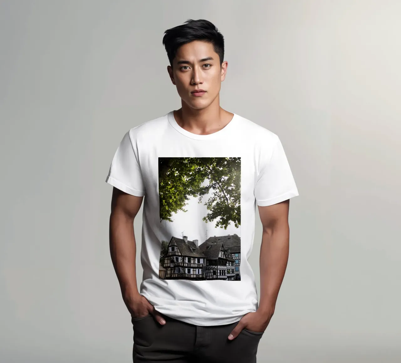 Case a graticcio a Strasburgo (Francia) t-shirt da Simon Koy