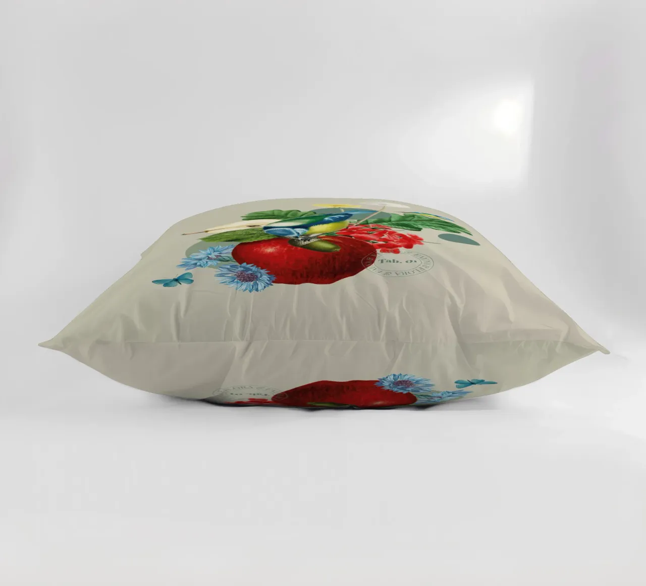 Flora e fauna con tette blu cuscino da avisetflos