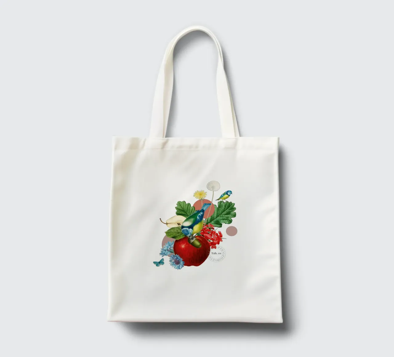 Flora e fauna con tette blu borsa in juta da avisetflos