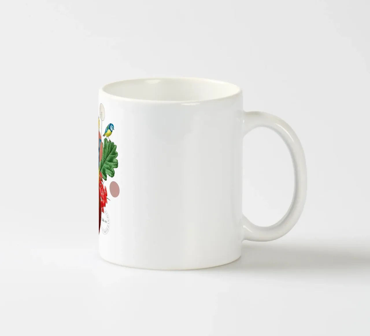 Flora e fauna con tette blu tazza in ceramica da avisetflos