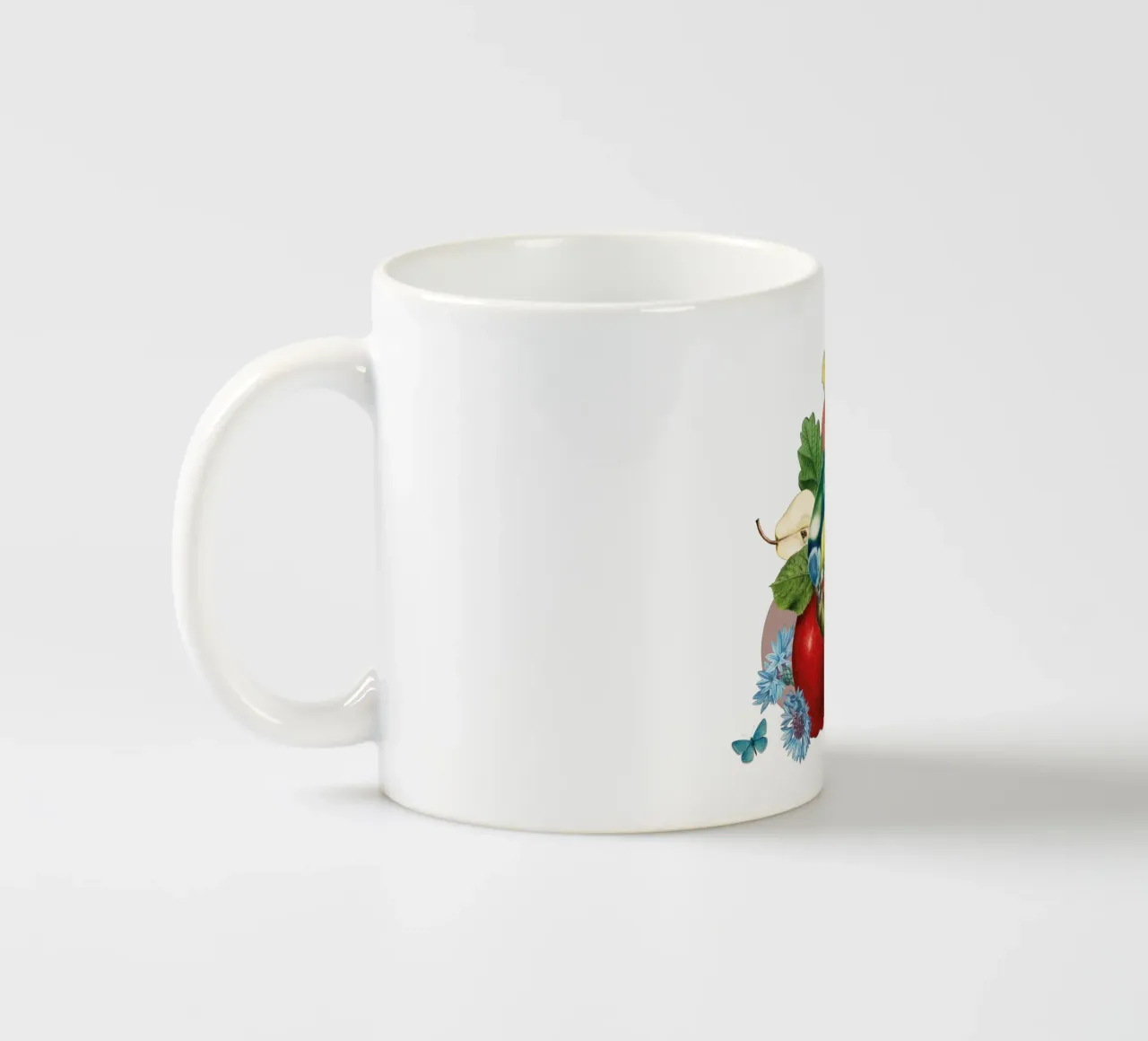 Flora e fauna con tette blu tazza in ceramica da avisetflos