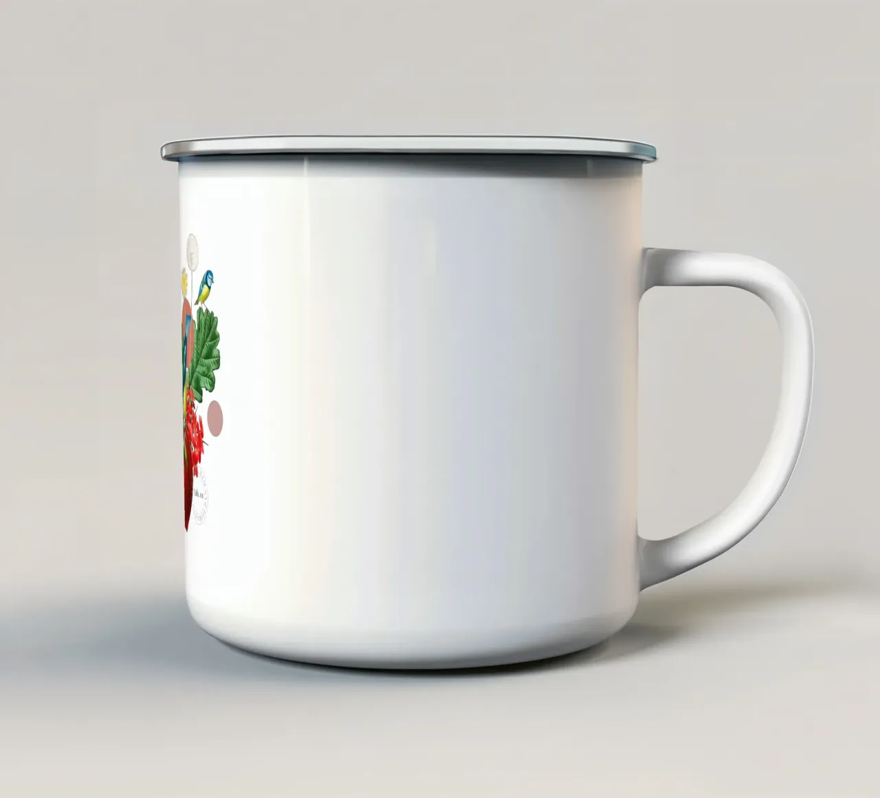 Flora e fauna con tette blu tazza in smalto da avisetflos