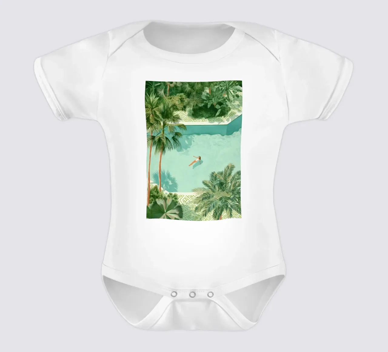 Palm-Shadow Lullaby body neonato maniche corte da Clara August