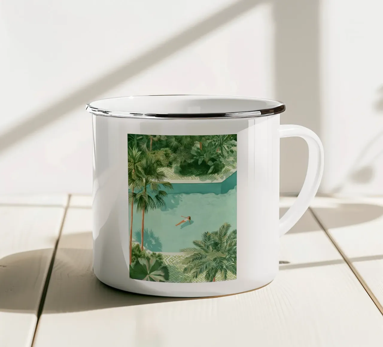 Palm-Shadow Lullaby tazza in smalto da Clara August