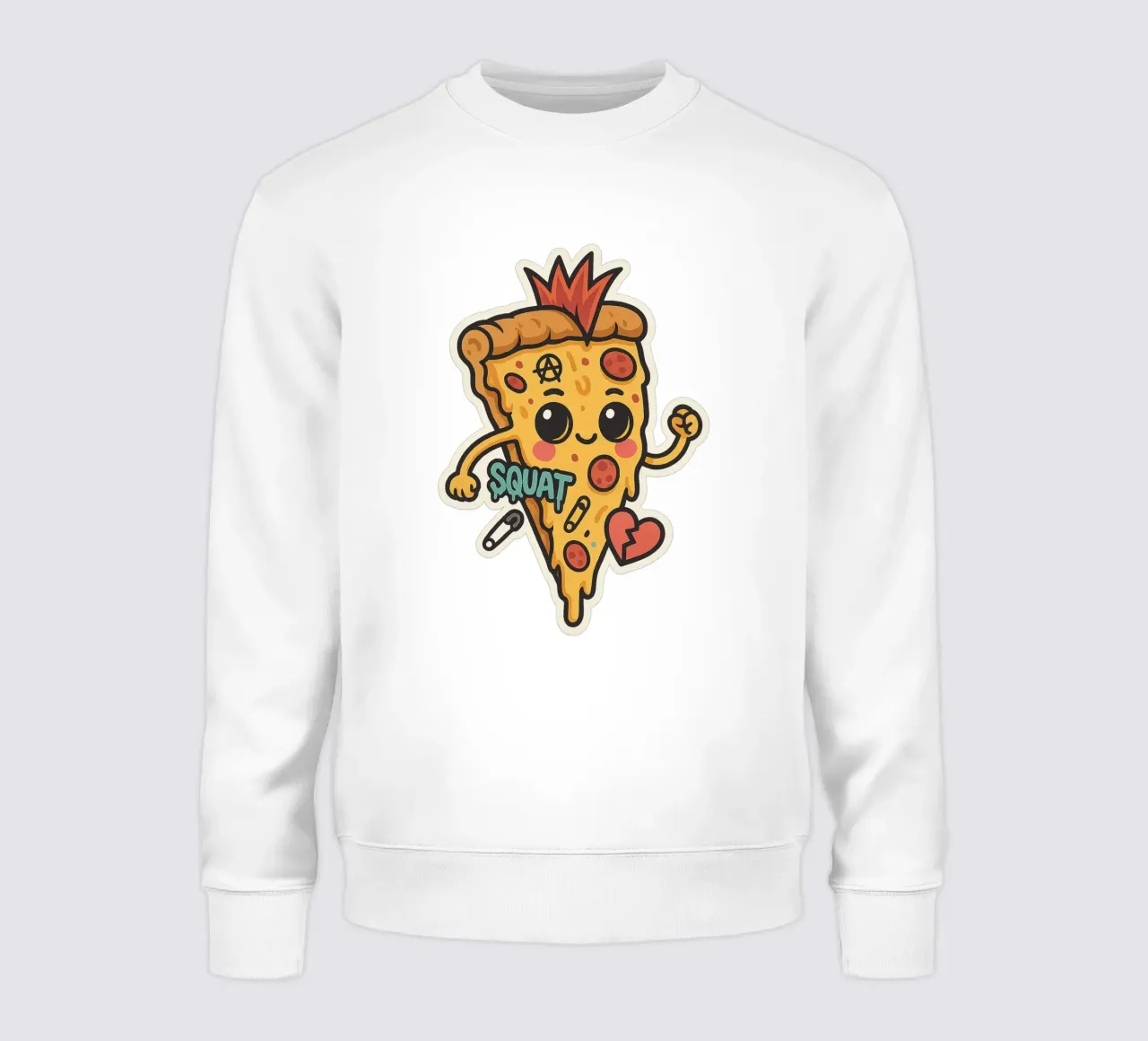 Sticker Pizza Punk Rock Colorée felpa da Punk & Cute - Affiches & Stickers