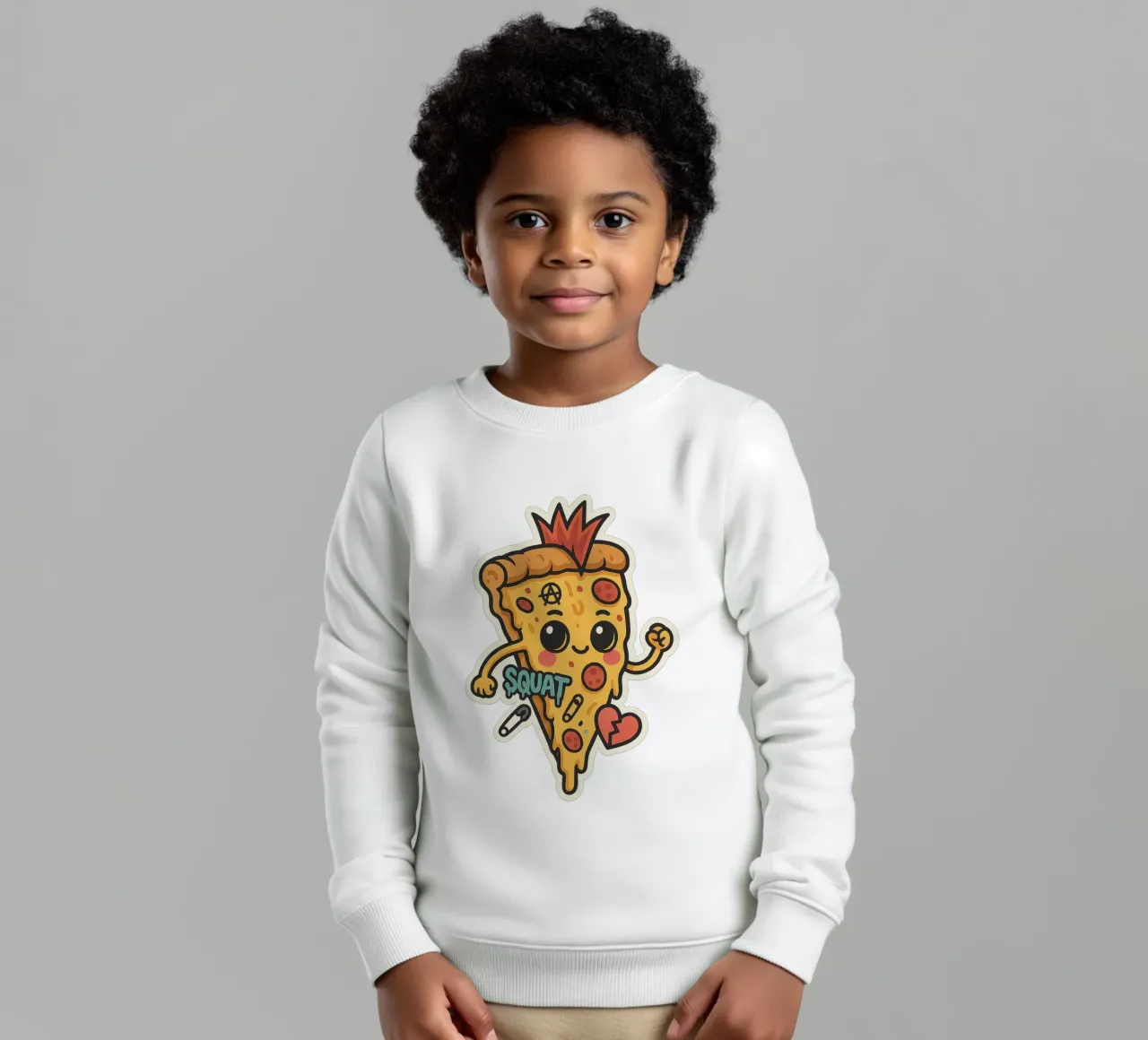 Sticker Pizza Punk Rock Colorée felpa bambino da Punk & Cute - Affiches & Stickers