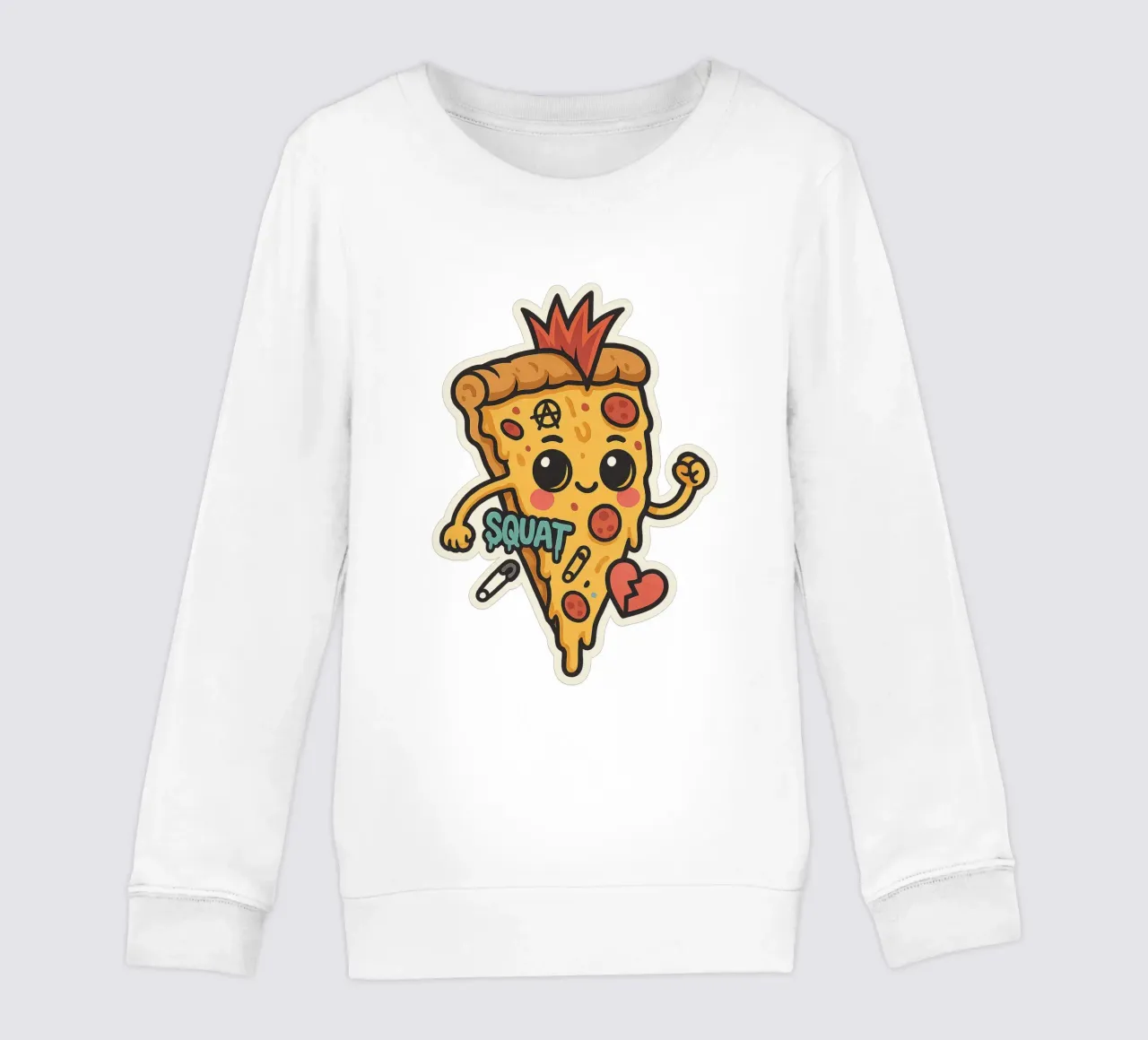 Sticker Pizza Punk Rock Colorée felpa bambino da Punk & Cute - Affiches & Stickers