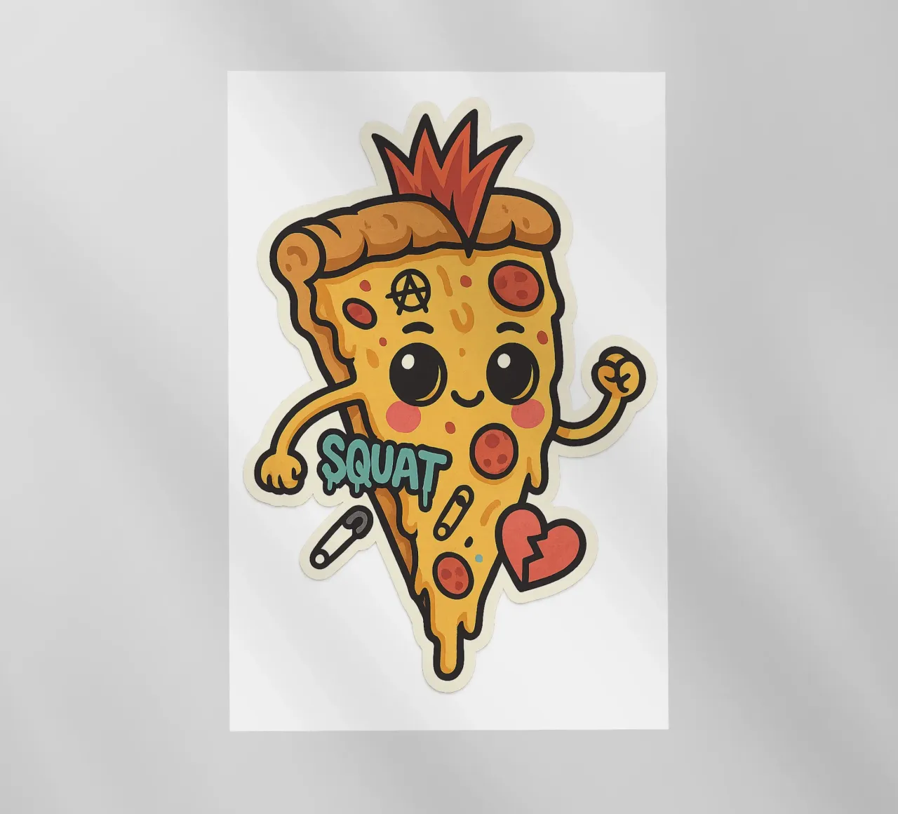 Sticker Pizza Punk Rock Colorée pellicola backlit da Punk & Cute - Affiches & Stickers