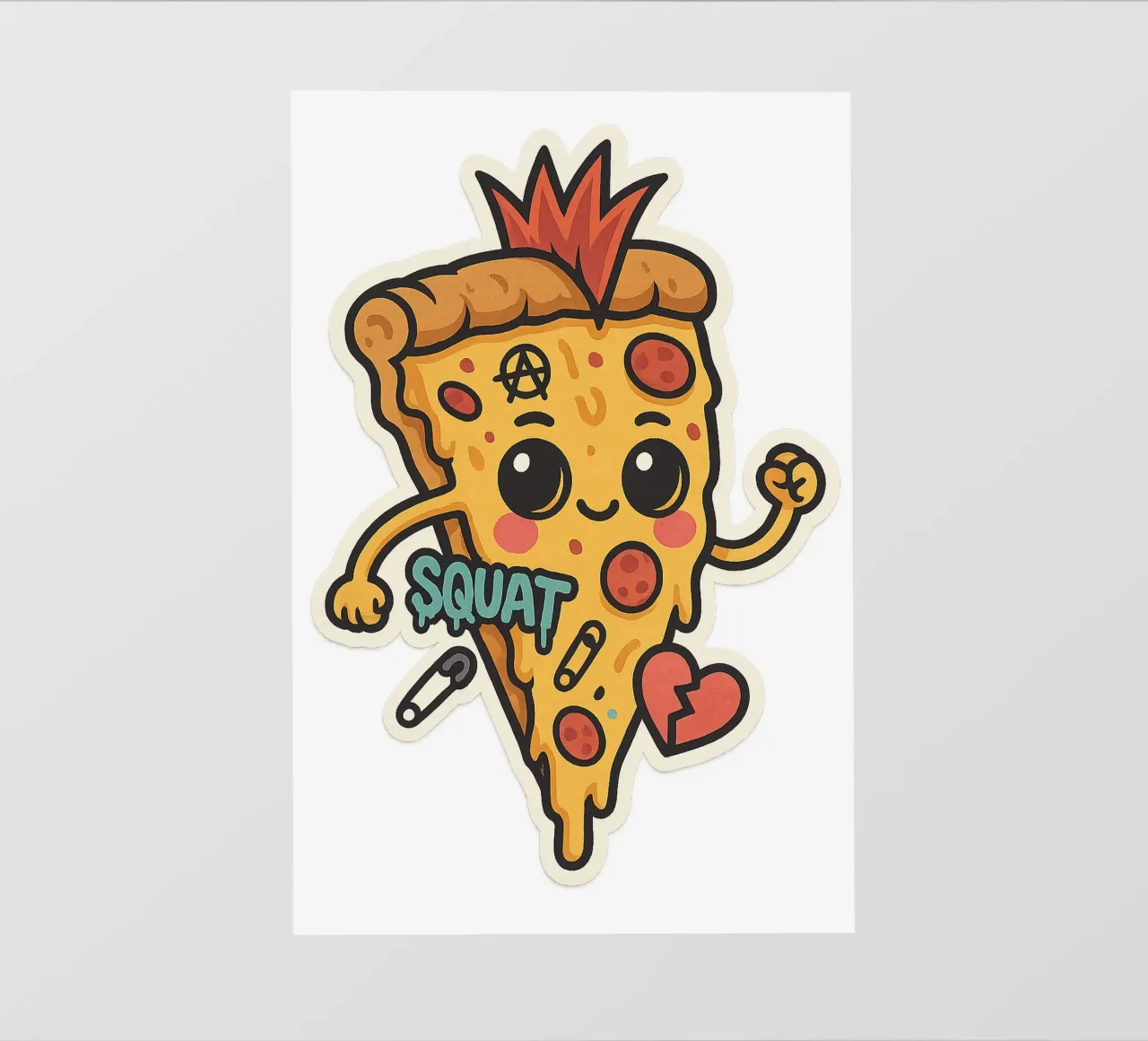 Sticker Pizza Punk Rock Colorée telo in pvc da Punk & Cute - Affiches & Stickers