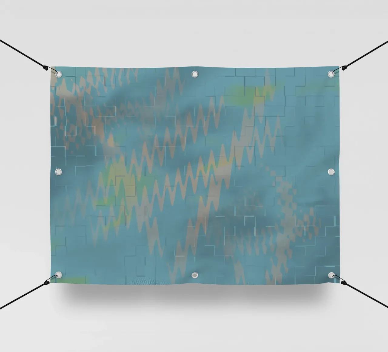 Motivo astratto a zig zag colorato telo in pvc da Something for you