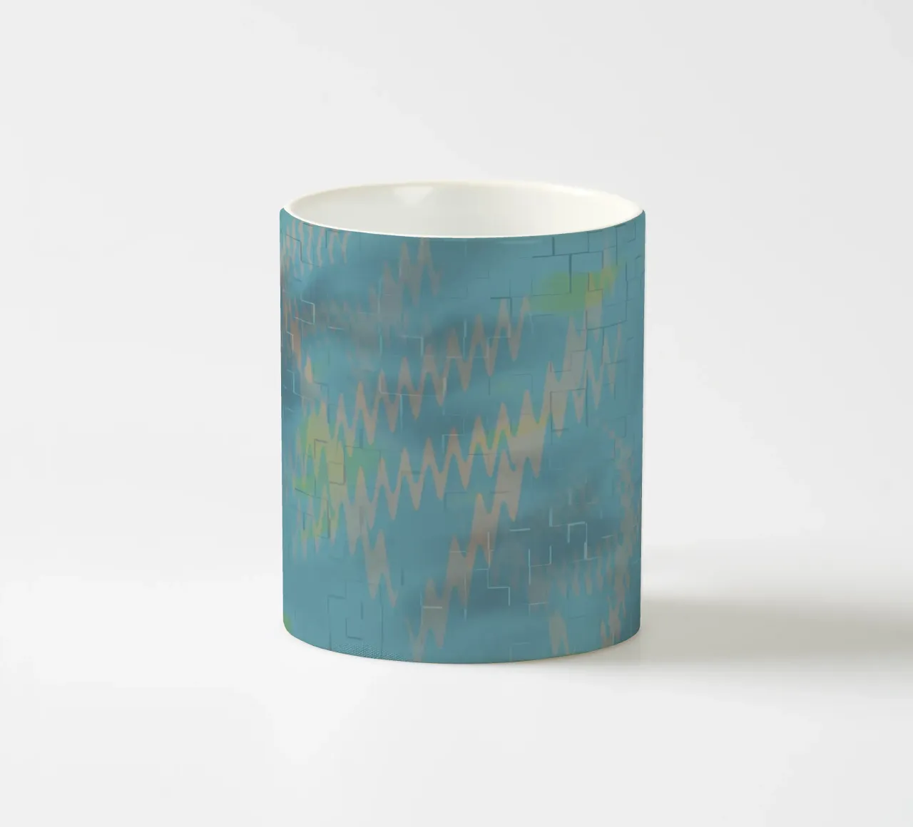 Abstract colourful zigzag pattern ceramic mug by Something for you