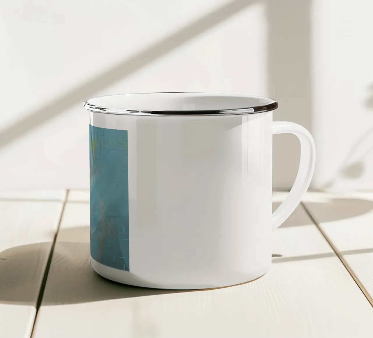 Motivo astratto a zig zag colorato tazza in smalto da Something for you