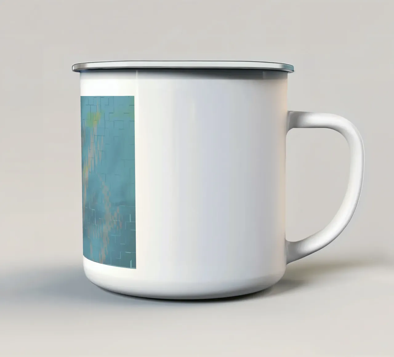 Motivo astratto a zig zag colorato tazza in smalto da Something for you