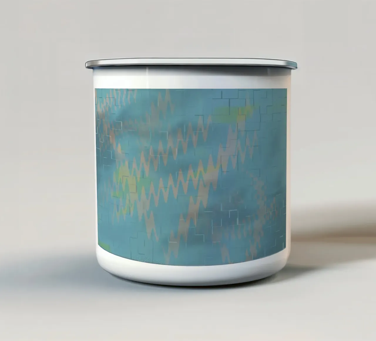 Motivo astratto a zig zag colorato tazza in smalto da Something for you