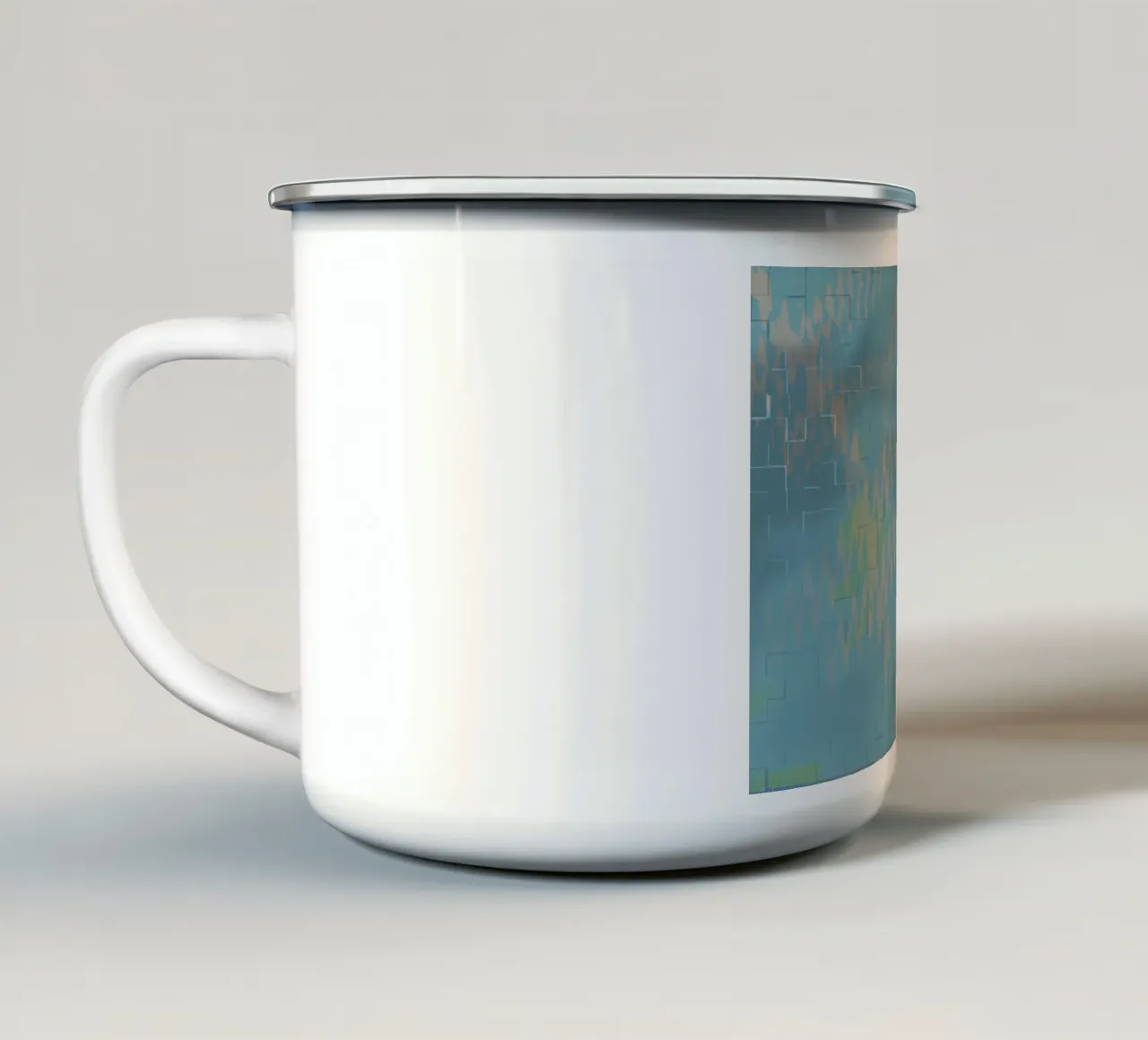 Motivo astratto a zig zag colorato tazza in smalto da Something for you
