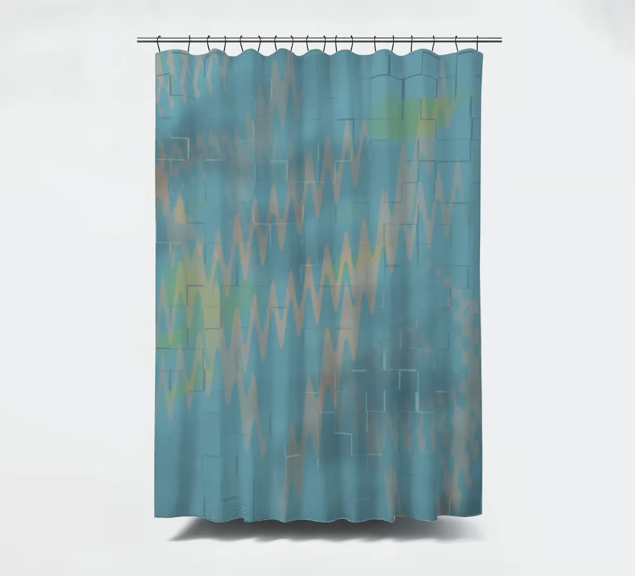 Abstract colourful zigzag pattern shower curtain by Something for you