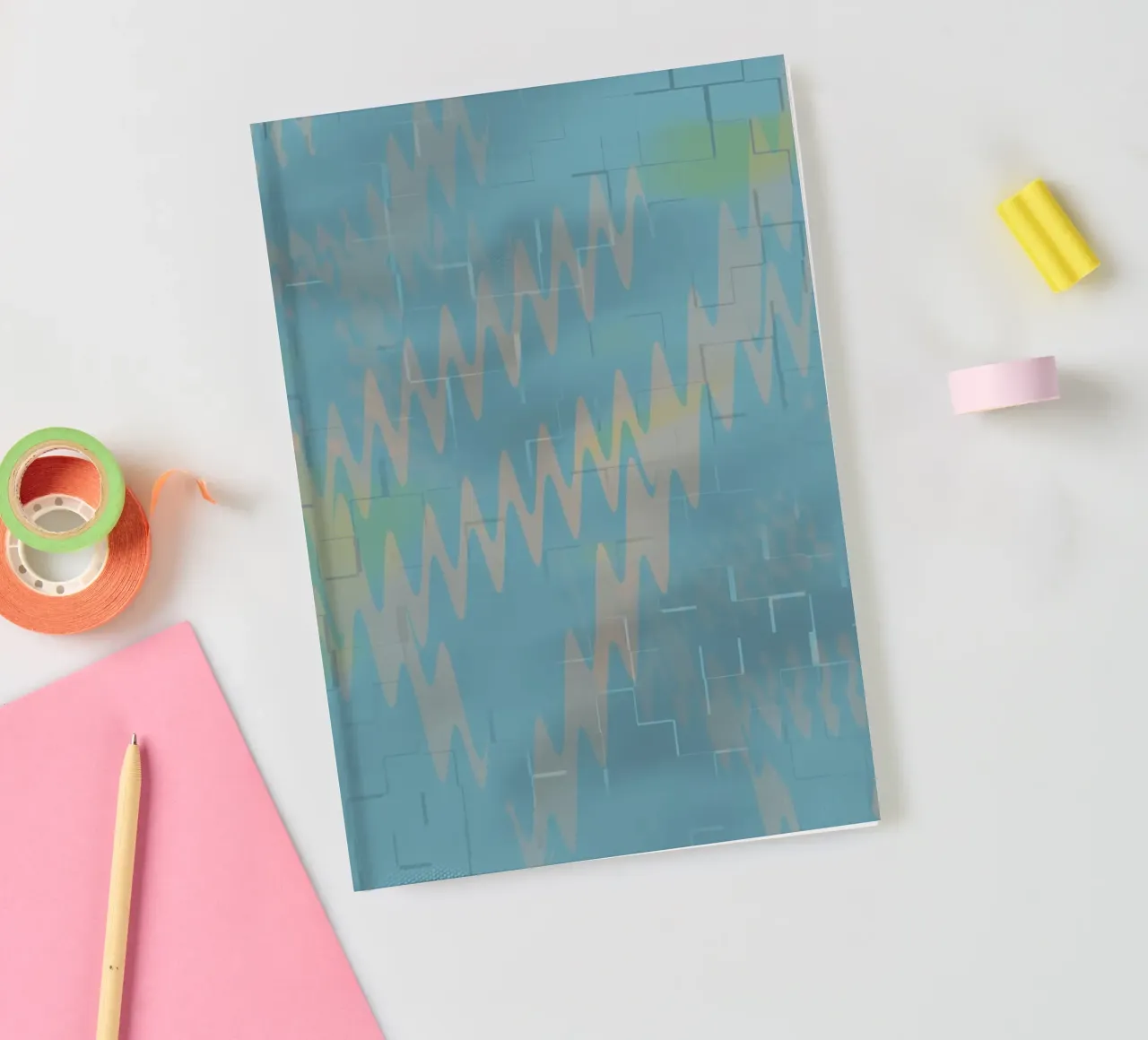 Abstract colourful zigzag pattern notebook by Something for you