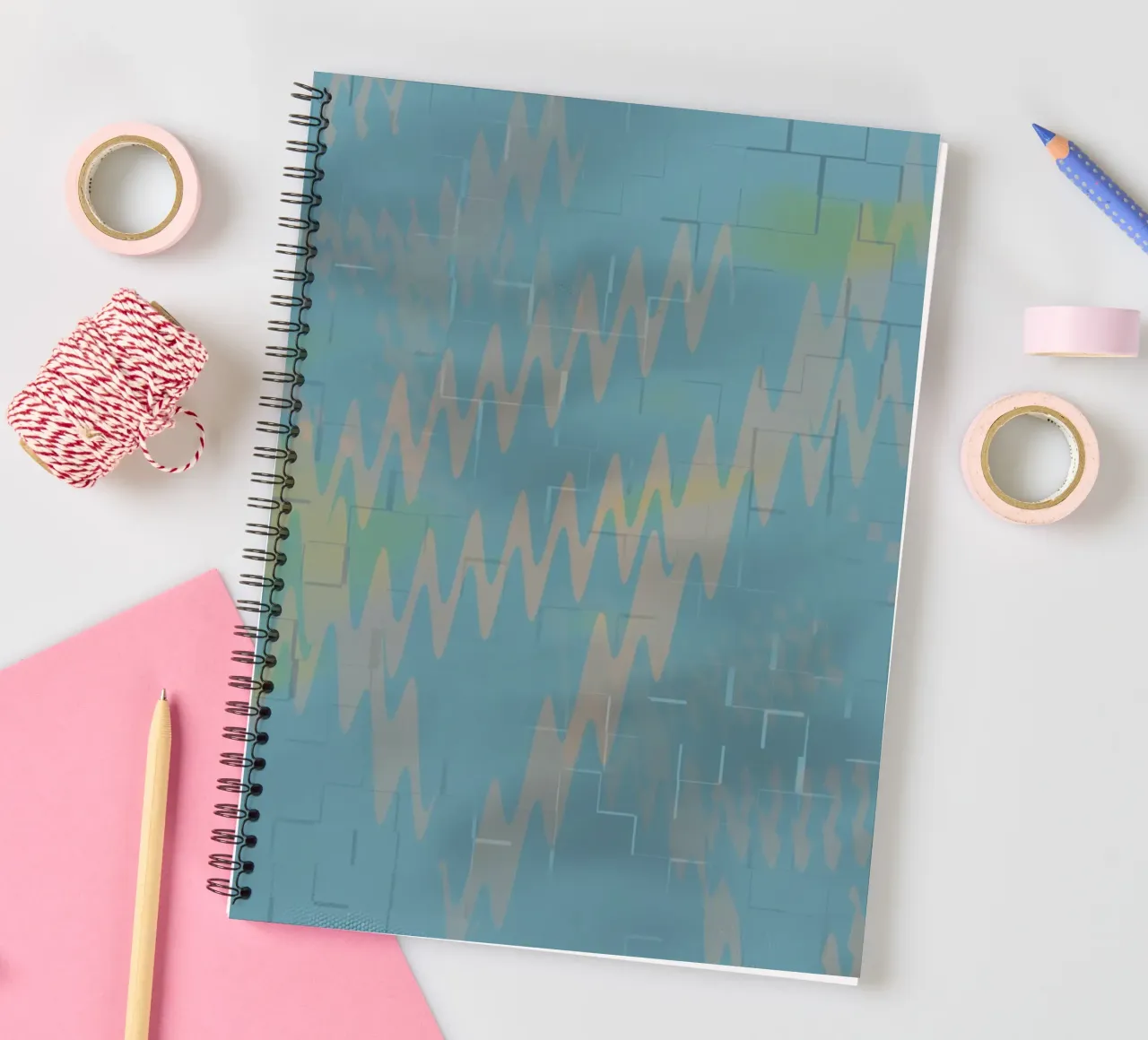 Abstract colourful zigzag pattern spiral notebook by Something for you