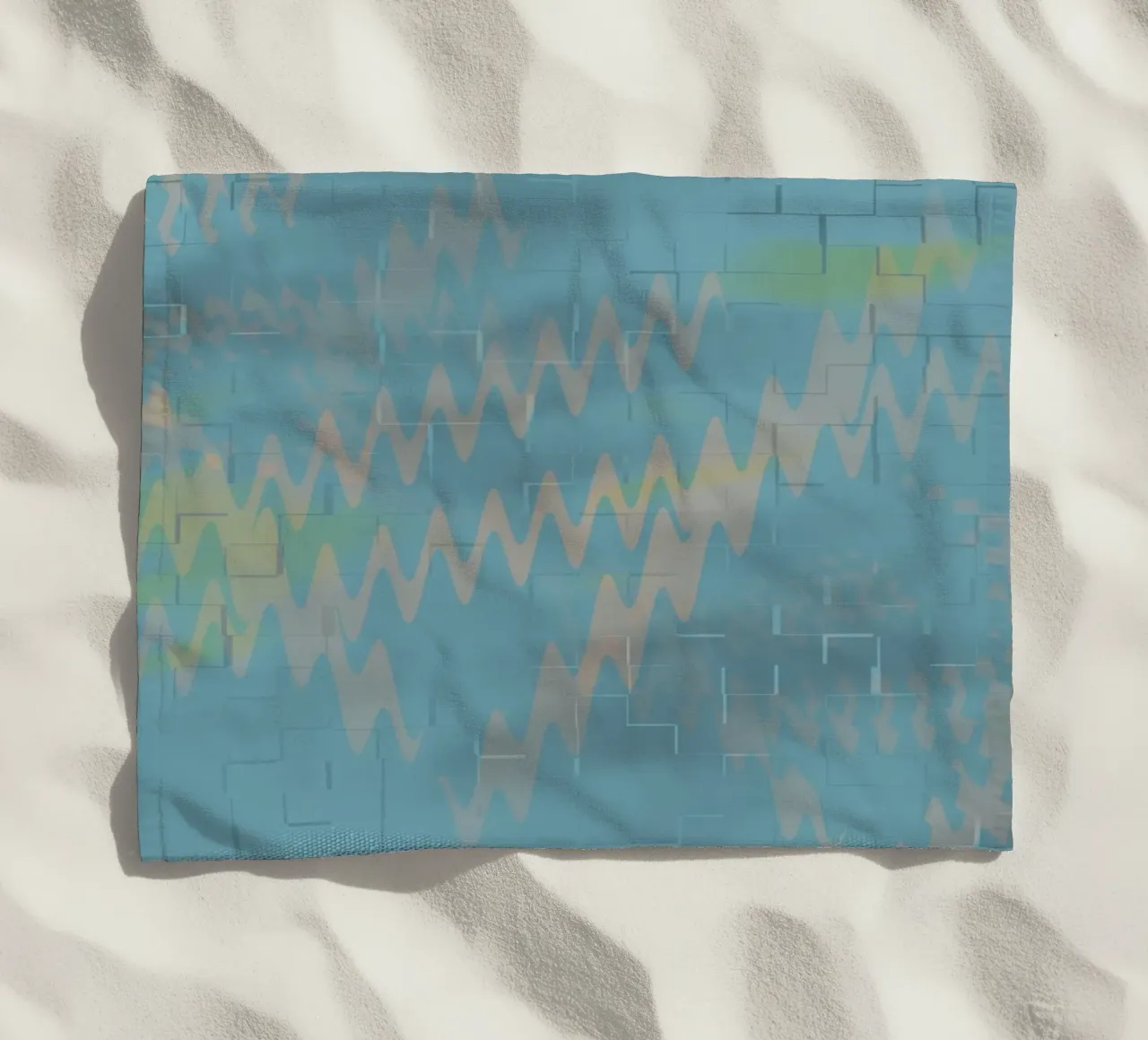 Motivo astratto a zig zag colorato telo mare da Something for you