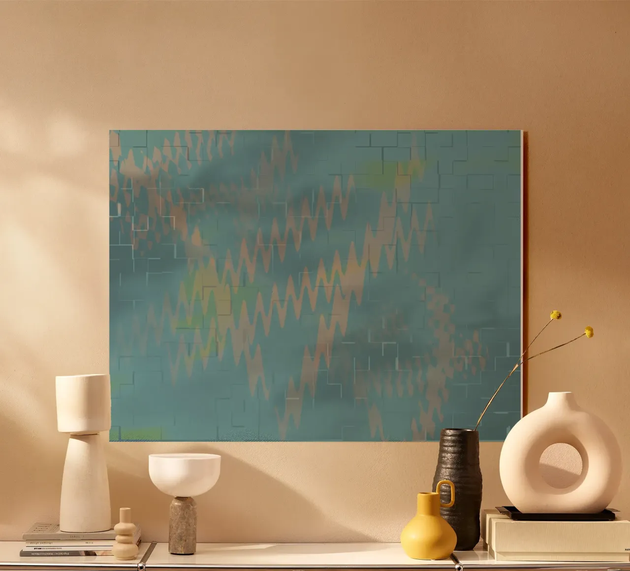 Motivo astratto a zig zag colorato plexiglass da Something for you