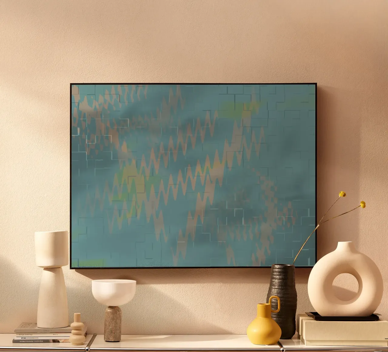 Abstract colourful zigzag pattern alu-dibond by Something for you