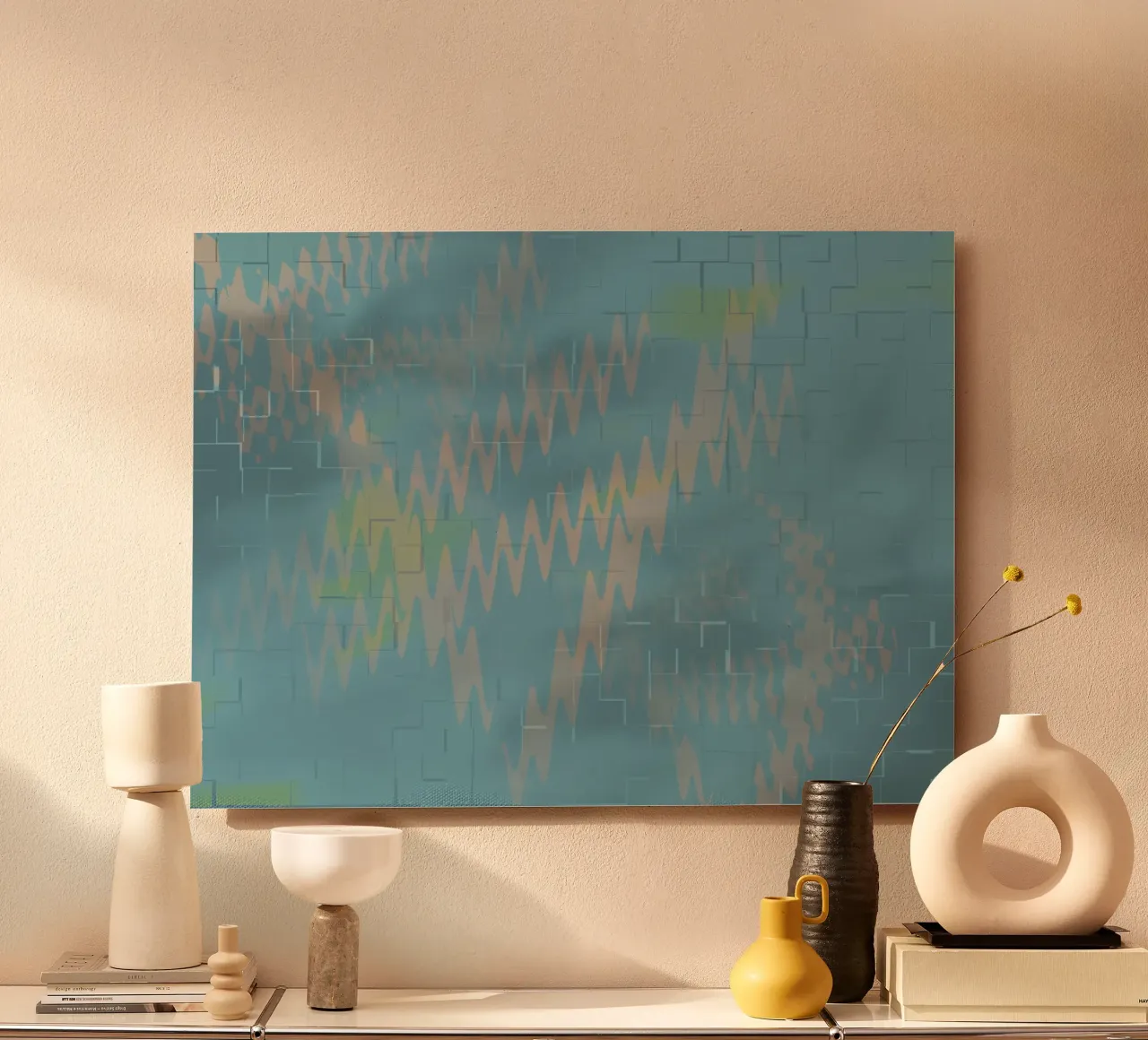 Abstract colourful zigzag pattern alu-dibond by Something for you