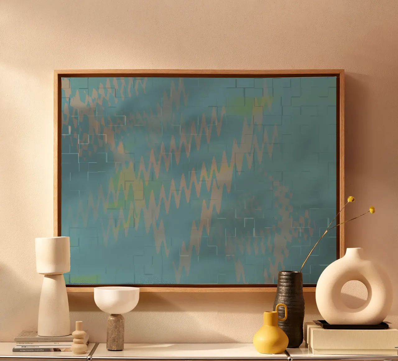 Abstract colourful zigzag pattern canvas by Something for you