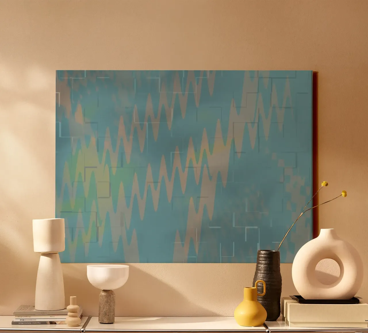 Abstract colourful zigzag pattern canvas by Something for you