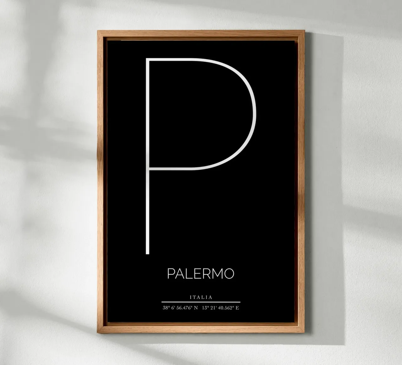 PALERMO - nero canvas met Baklijst van CityLights