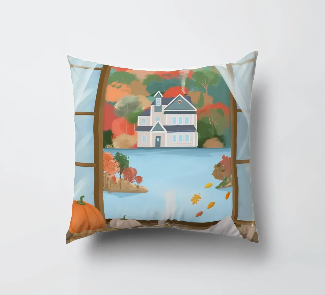 Cottage d'autunno cuscino da PetrArts