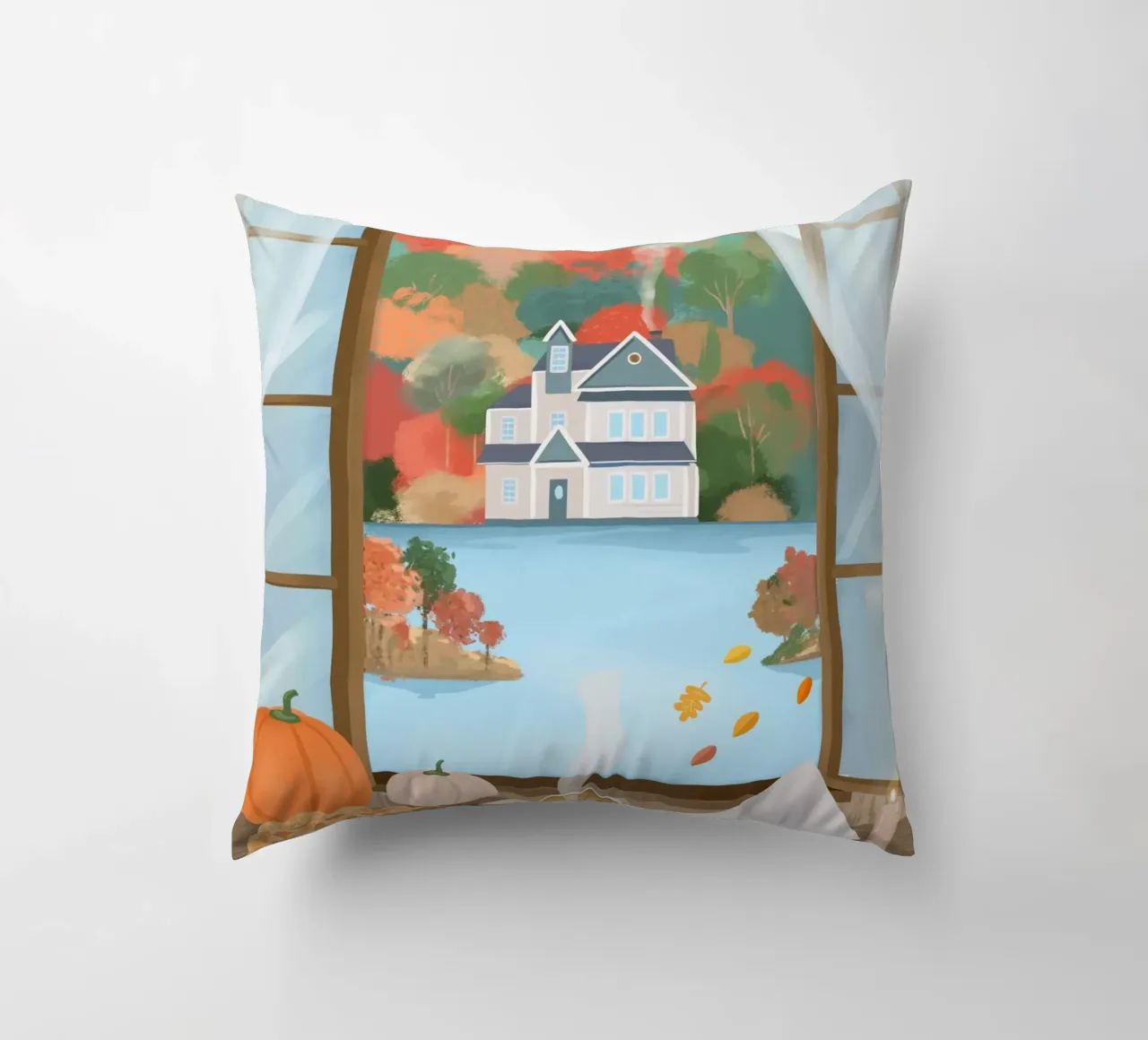 Cottage d'autunno cuscino da PetrArts