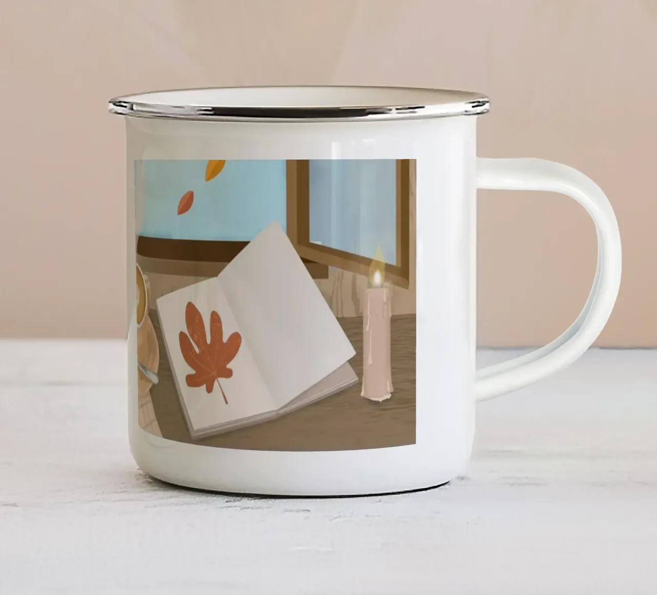 Cottage d'autunno tazza in smalto da PetrArts