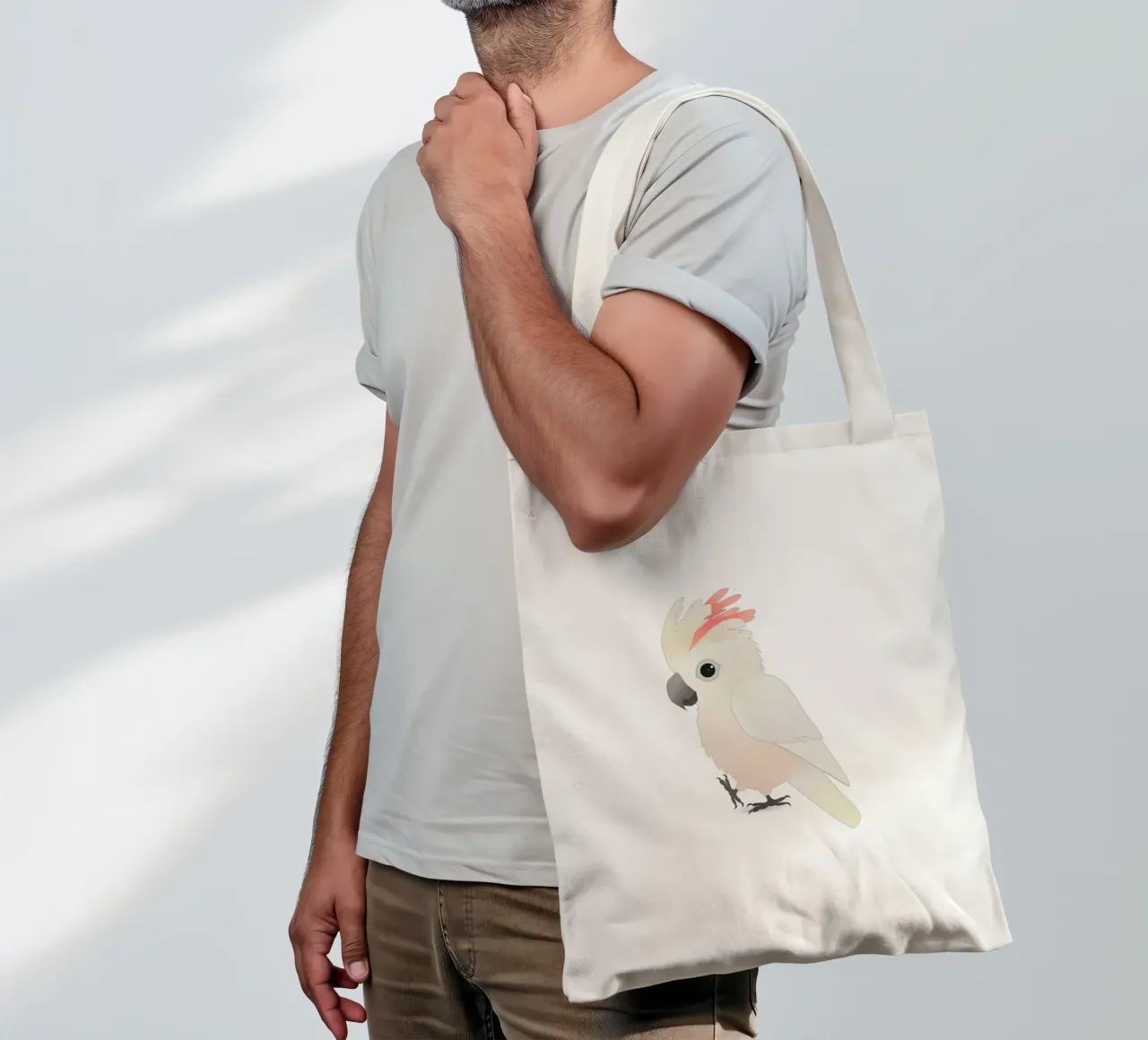 Cacatua a cresta di salmone molto carino borsa in juta da BwiseLizzy
