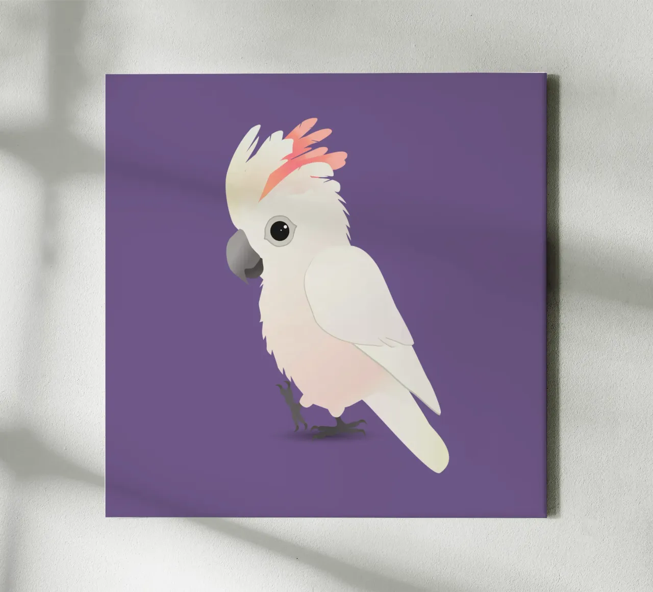 Very cute salmon-crested cockatoo canvas by BwiseLizzy