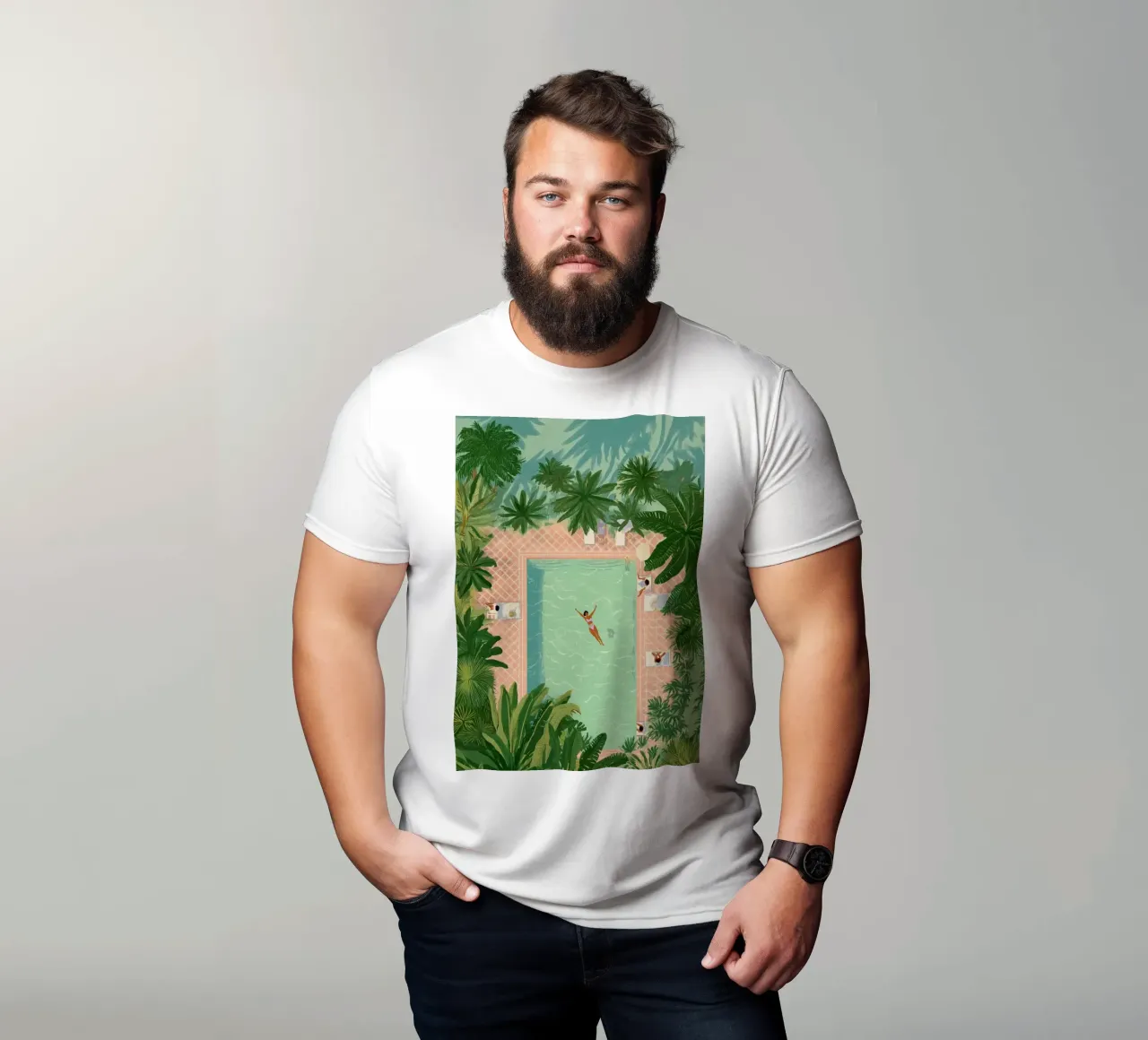 Floating Between Palms and Tiles t-shirt da Clara August