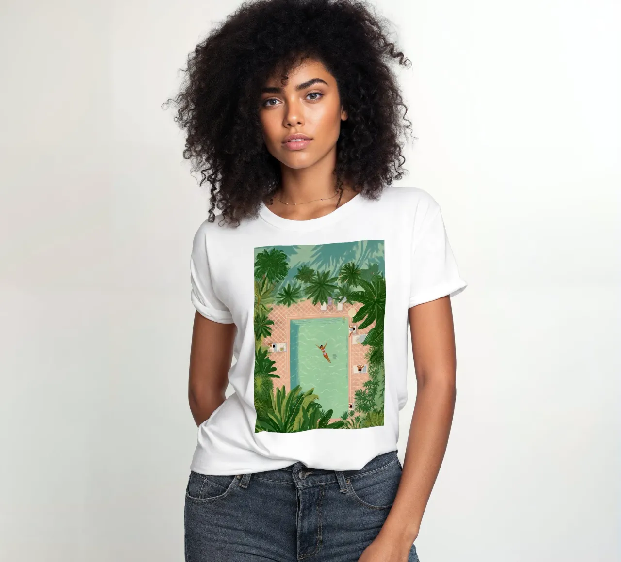 Floating Between Palms and Tiles t-shirt da donna da Clara August